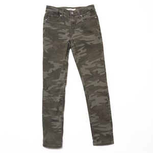 Levi's 711 Skinny Jeans Women's 25 Camo Green Stretch Mid Rise‎